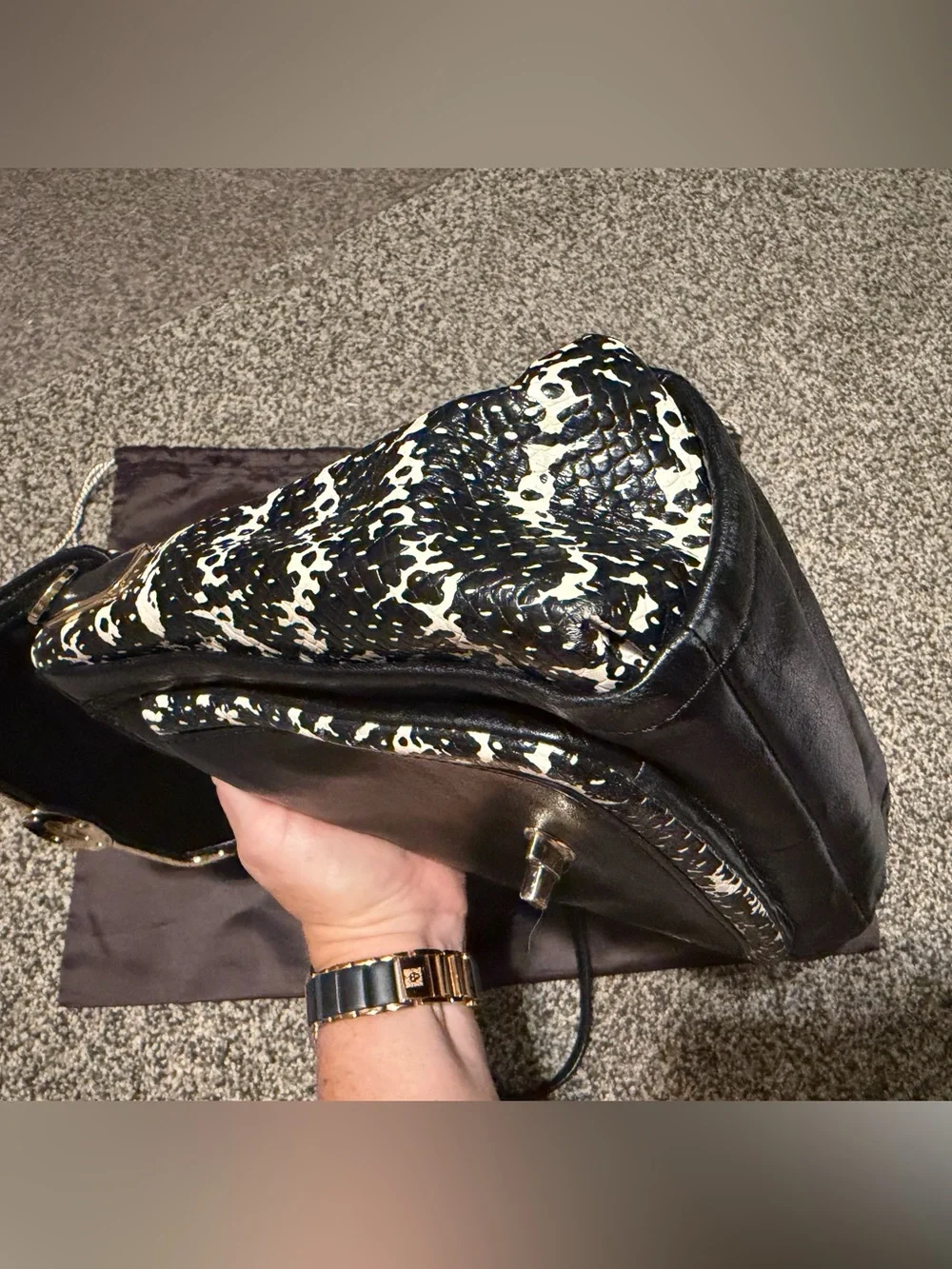 Coach Madison Sadie 27849 Python Embossed Leather Satchel